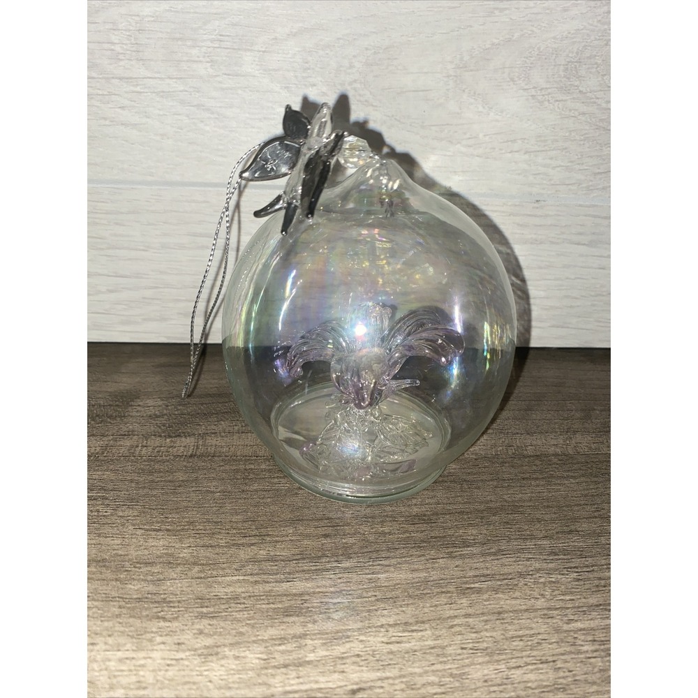 Glass Ornament with flower on the inside